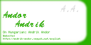 andor andrik business card